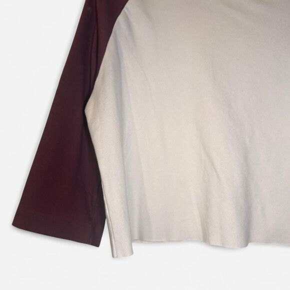 Still Here Burgundy Cropped Baseball Tee Size L | Indie Sporty Soft Grunge - Picture 3 of 5